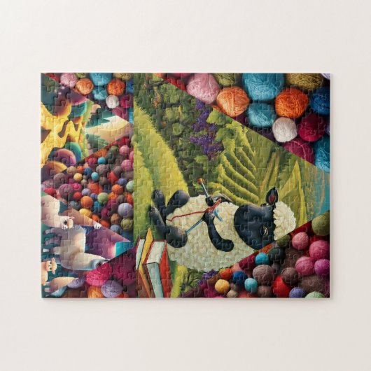 Farbenfrohe Handschuhe aus Schafwolle Puzzle (Horizontal)