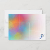 Farbenfrohe Handwriting-Script Mit Monogramm Elega Mitteilungskarte (Rückseite)