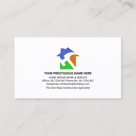 Farbenfrohe Handyman-Tool-Tabs Visitenkarte (Rückseite)
