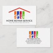 Farbenfrohe Handyman Tools - Dachterrasse Visitenkarte (Vorne/Hinten)