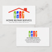 Farbenfrohe Handyman Tools Roof Gebäude Visitenkarte (Vorne/Hinten)