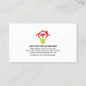 Farbenfrohe Handyman Tools Zuhause Contractor Visitenkarte (Rückseite)