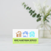 Farbenfrohe Handyman Tools Zuhause Contractor Visitenkarte (Stehend Vorderseite)