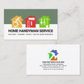 Farbenfrohe Handyman Tools Zuhause-Reparatur Visitenkarte (Vorne/Hinten)