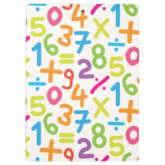 Farbenfrohe Handzeichen Muster - Lehrer Klemmbrett (Rückseite)