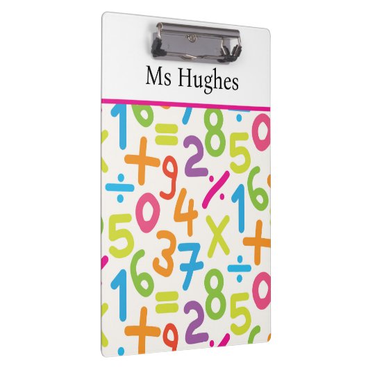 Farbenfrohe Handzeichen Muster - Lehrer Klemmbrett (Rechts)