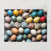 Farbenfrohe Happpy Ostereier Postkarte (Vorderseite)