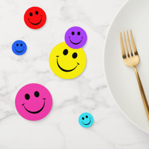 Farbenfrohe Happy Face Confetti Konfetti