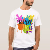 Farbenfrohe Happy Holi individuell T-Shirt (Vorderseite)
