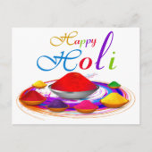 Farbenfrohe Happy Holi Powders Paint Swirl Postkarte (Vorderseite)