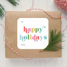 Farbenfrohe Happy Holidays Geschenk