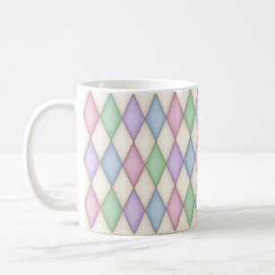 Farbenfrohe Harlequin Diamond Karo Pattern Kaffeetasse