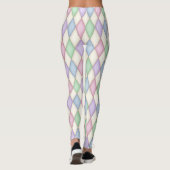 Farbenfrohe Harlequin Diamond Karo Pattern Leggings (Rückseite)