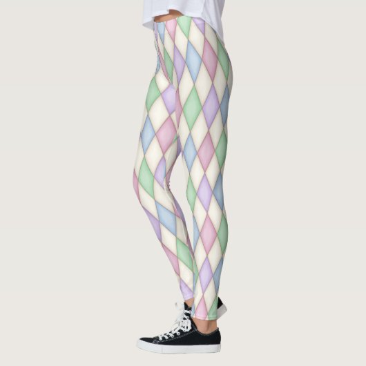 Farbenfrohe Harlequin Diamond Karo Pattern Leggings (Links)
