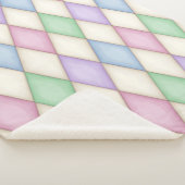 Farbenfrohe Harlequin Diamond Karo Pattern Sherpadecke (3/4)