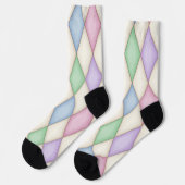 Farbenfrohe Harlequin Diamond Karo Pattern Socken (Linkes Detail)