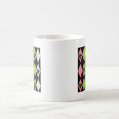 Farbenfrohe Harlequin Print mit Rose Herz Kaffeetasse (Mittel)