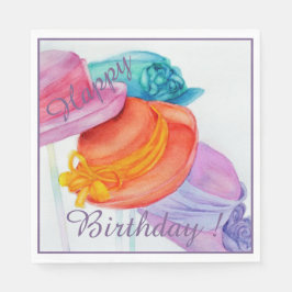 Farbenfrohe Hats Happy Birthday Party Serviette