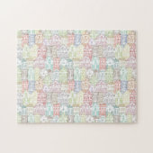 Farbenfrohe Häuser, die ein Kunstmuster aufweisen Puzzle (Horizontal)