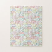 Farbenfrohe Häuser, die ein Kunstmuster aufweisen Puzzle (Vertikal)