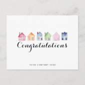 Farbenfrohe Häuser Glückwunsch Real Anwesen New Ho Postkarte (Vorderseite)