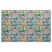 Farbenfrohe Häuser im Winter Stoff (Fat Quarter (45,7 x 55,9 cm))