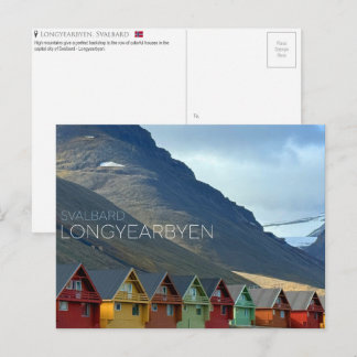 Farbenfrohe Häuser in Longyearbyen, Svalbard Postk Postkarte