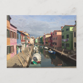Farbenfrohe Häuser in Murano, Postkarte von Venedi