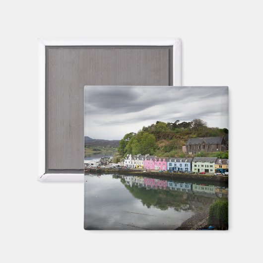 Farbenfrohe Häuser in Portree, Skye Magnet (Vorderseite/Rückseite)