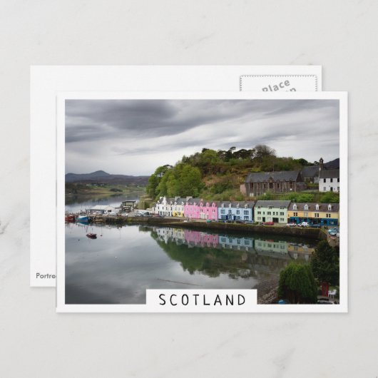 Farbenfrohe Häuser in Portree, Skye Postkarte (Vorne/Hinten)