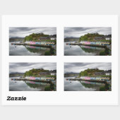 Farbenfrohe Häuser in Portree, Skye Rechteckiger Aufkleber (Blatt)