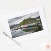 Farbenfrohe Häuser in Portree, Skye Rechteckiger Aufkleber (Umschlag)