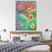 Farbenfrohe Häuser Kunst Leinwanddruck (Insitu (Schlafzimmer))