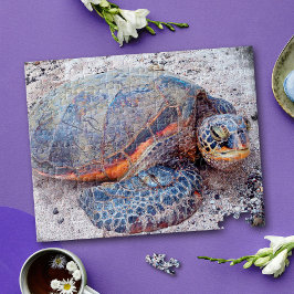 Farbenfrohe Hawaii Honu Sea Turtle Foto Stilvoll Puzzle