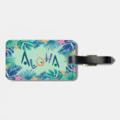 Farbenfrohe Hawaiian Aloha Gruß Gepäckanhänger (Rückseite horizontal)