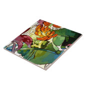 farbenfrohe hawaiianische Blume Fliese (Seite)