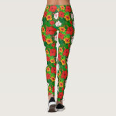 Farbenfrohe hawaiianische Blume für tropischen Hib Leggings (Rückseite)