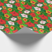 Farbenfrohe hawaiianische Blume Tropische Blätter  Geschenkpapier (Ecke)