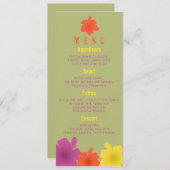 Farbenfrohe hawaiianische Hochzeitskarte Menükarte (Vorne/Hinten)