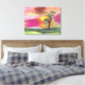 Farbenfrohe hawaiianische Kunst umhüllte Leinwand  (Insitu (Schlafzimmer))