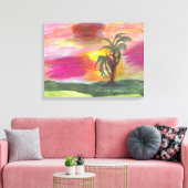 Farbenfrohe hawaiianische Kunst umhüllte Leinwand  (Insitu (Wohnzimmer))