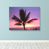 Farbenfrohe hawaiianische Sunset Canvas Print Leinwanddruck (Insitu (Holzboden))