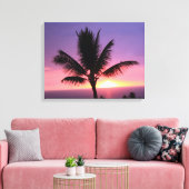 Farbenfrohe hawaiianische Sunset Canvas Print Leinwanddruck (Insitu (Wohnzimmer))