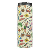 Farbenfrohe hawaiianische tropische Muster Thermosbecher (Rückseite)