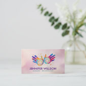 Farbenfrohe HeilHände Energie Spirale Ernennung Visitenkarte (Stehend Vorderseite)