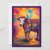 Farbenfrohe, heilige Diwali-Kühe in festlichen Ver (Rückseite)