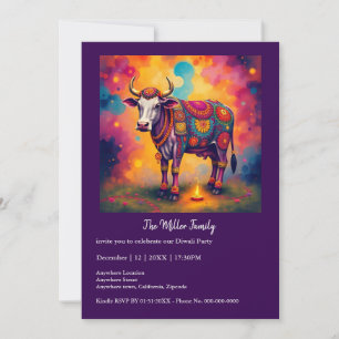 Farbenfrohe, heilige Diwali-Kühe in festlichen Ver