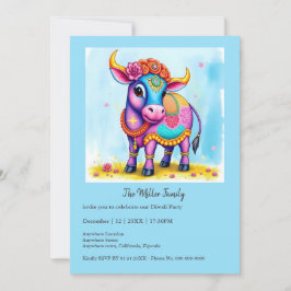 Farbenfrohe, heilige Diwali-Kühe in festlichen Ver