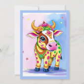 Farbenfrohe, heilige Diwali-Kühe in festlichen Ver (Rückseite)