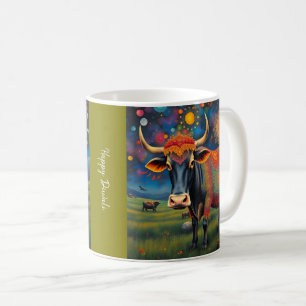Farbenfrohe, heilige Diwali-Kühe in festlichen Ver Kaffeetasse